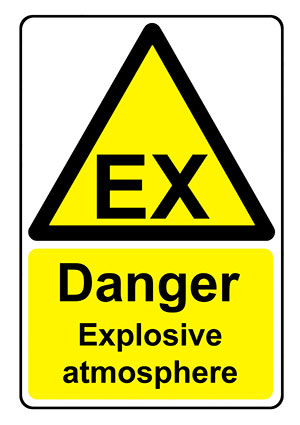 EX flammable atmosphere sign - DSEAR and ATEX